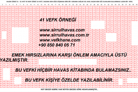 41'li Vefk Örneği